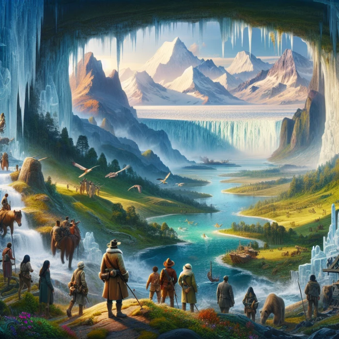 Explorers finally see what's behind the icey wall, another world developed and filled with natural places