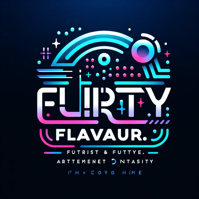 Turn the word Flirty.Flavour into a business logo. Make futuristic and sexy