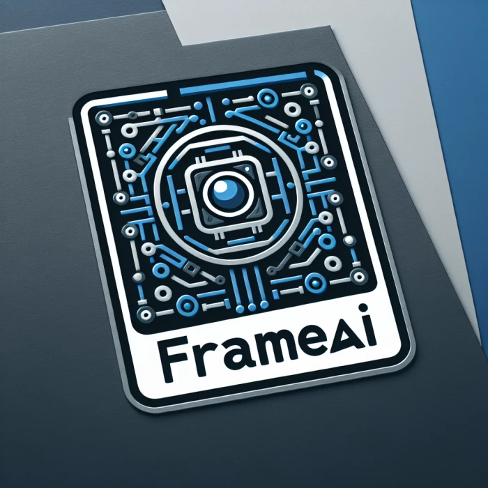 generate a logo for the company frameAI that is generating images using artificial intelegence, emblem style 