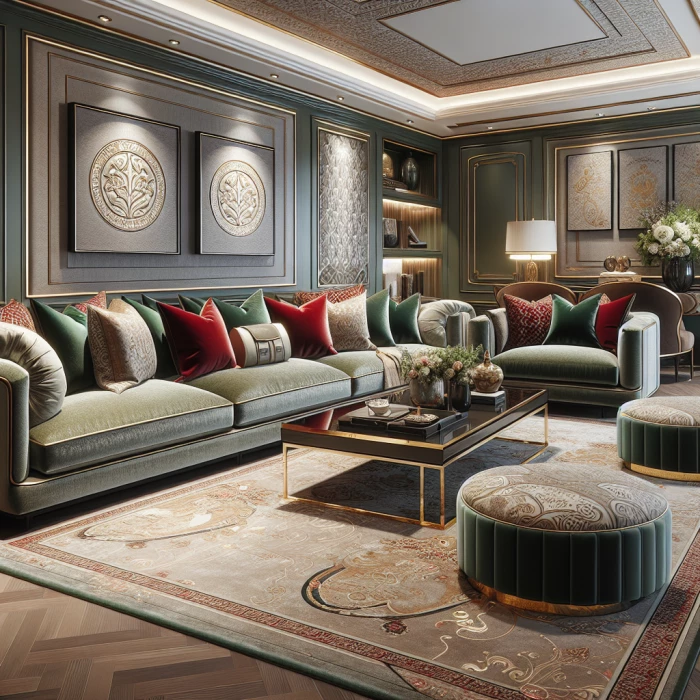 Gucci branded 
living room 
