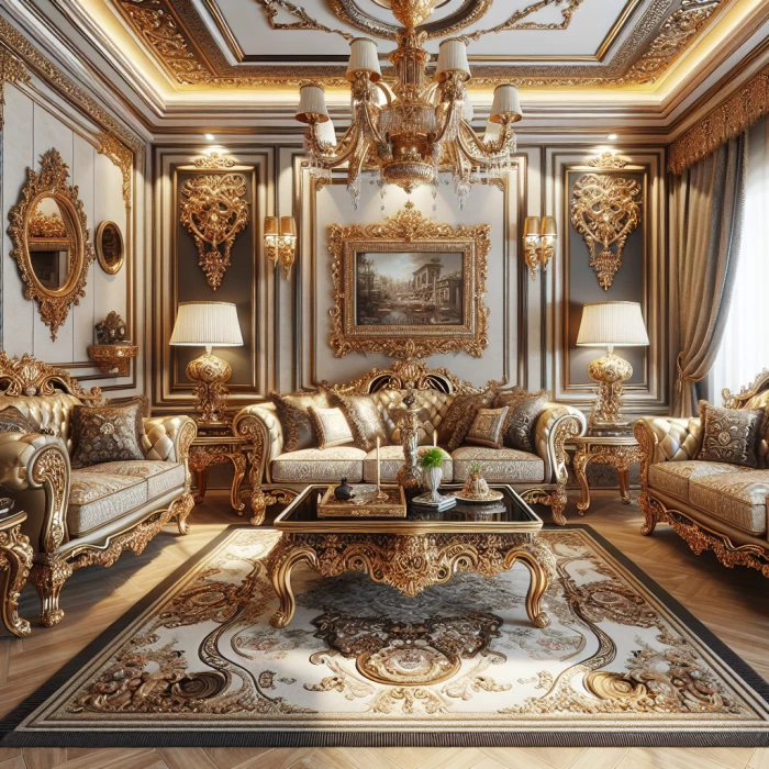 living room 
Versace branded furniture 