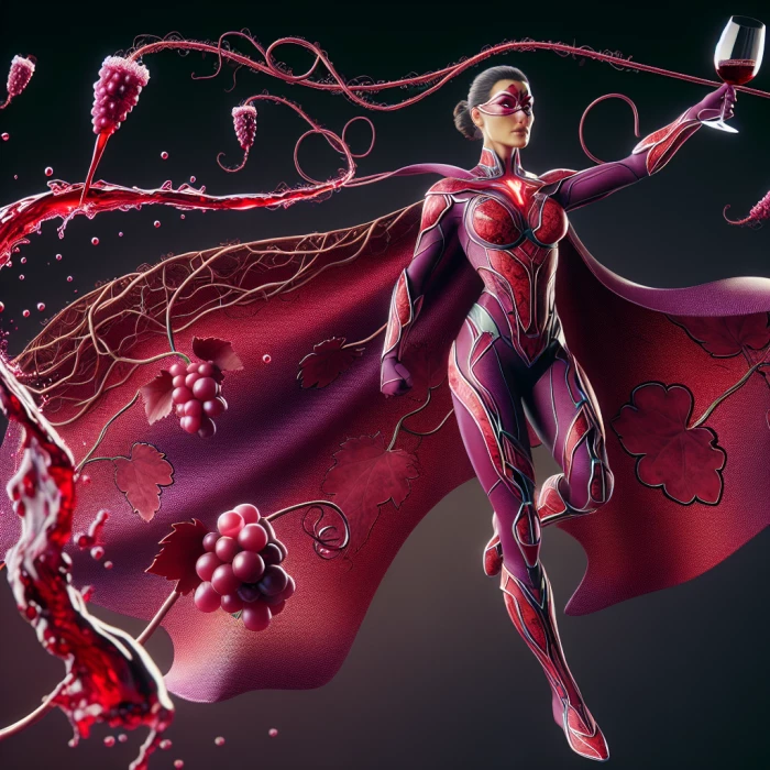 Female superhero based on wine