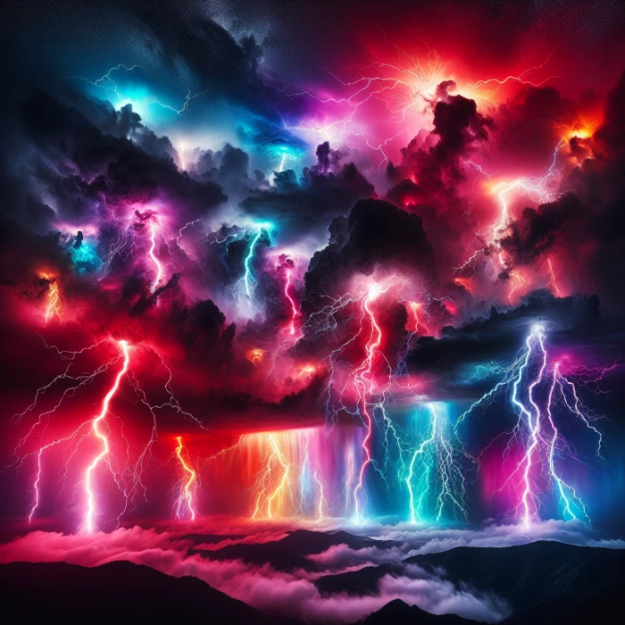 Red and purple lightning 