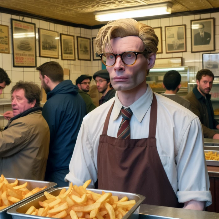 Jeffery darmer working in a chip shop