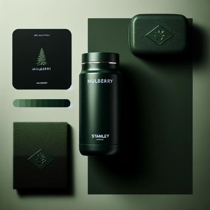 Mulberry x Stanley sipper collaboration add in dark green aesthetic 