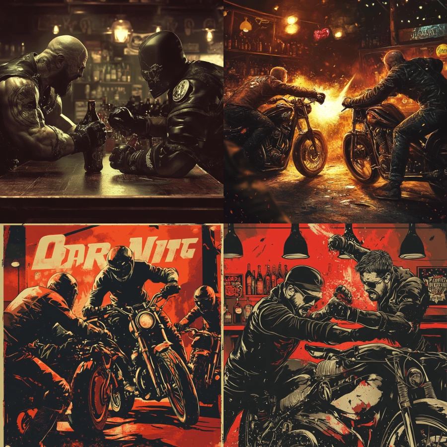 6s biker bar fight night poster