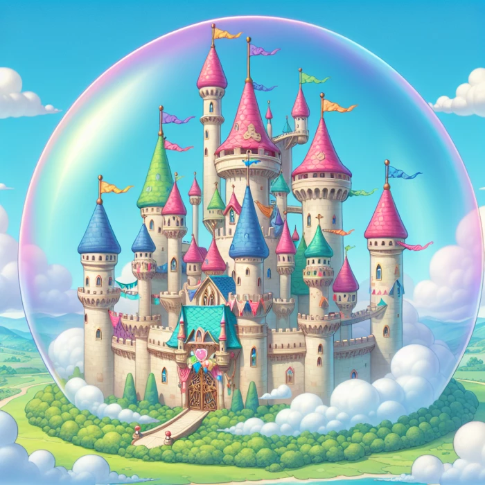 Cartoony bubble
 castle 