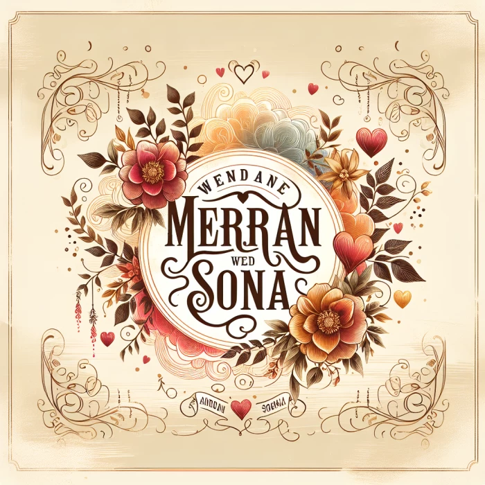 Make a wedding card of name mehran wed Sonia 