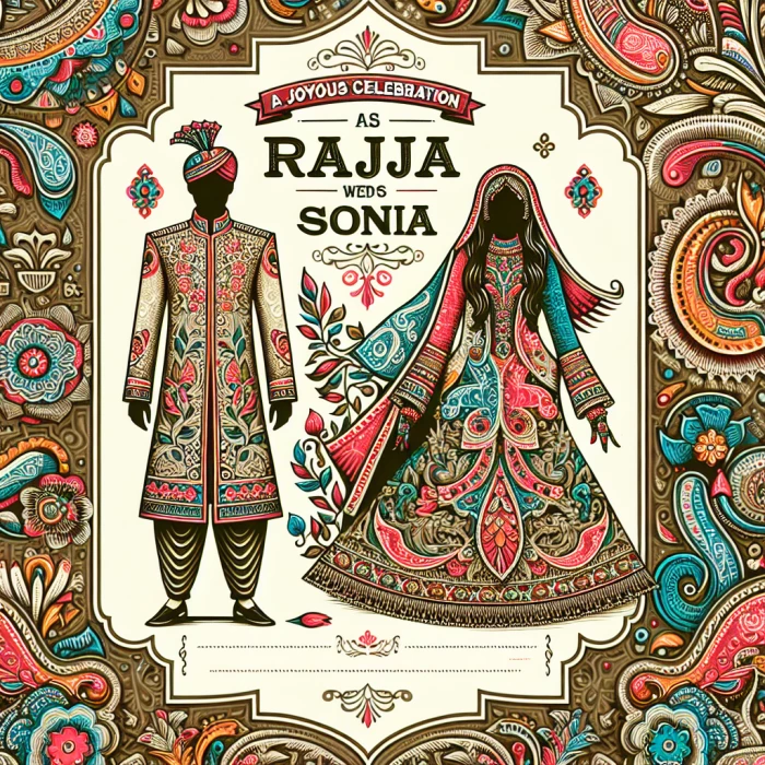 Make some more wedding card of Raja mehran wed sonia in Pakistani style 