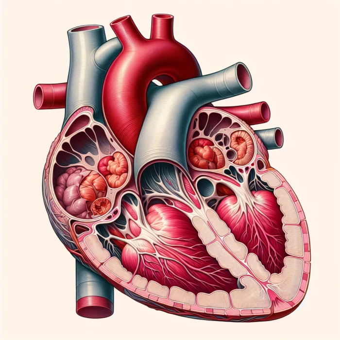 dilated ventricle cross section heart
