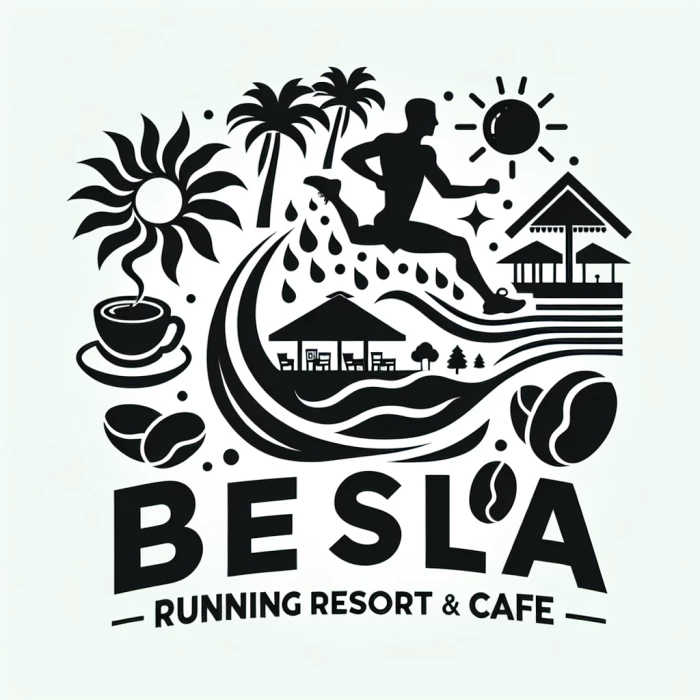 logo for besla running resort and cafe
