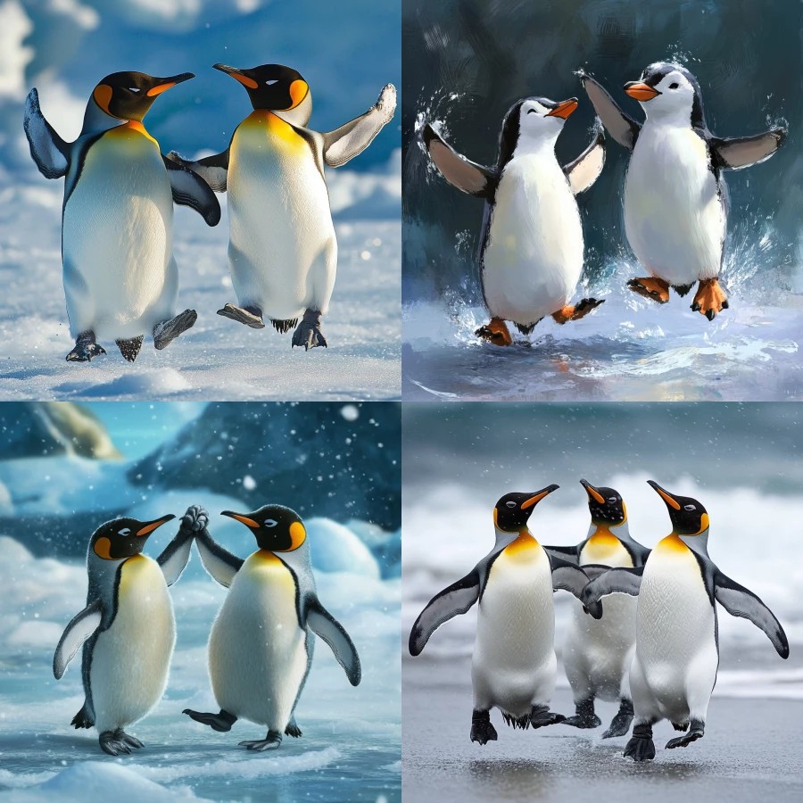 Penguins dancing