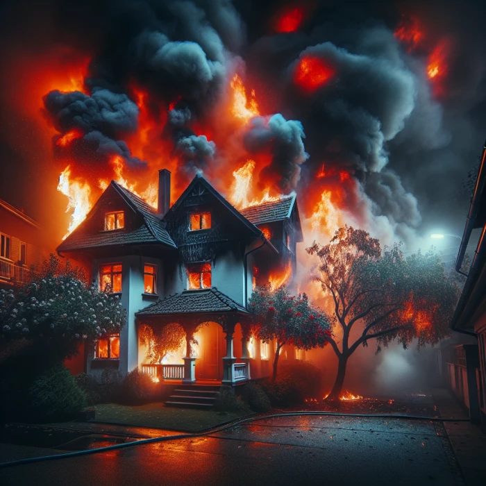 home on fire
