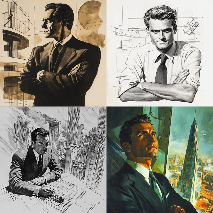 Howard Roark the architect from fountainhead book by Aynd Rand 