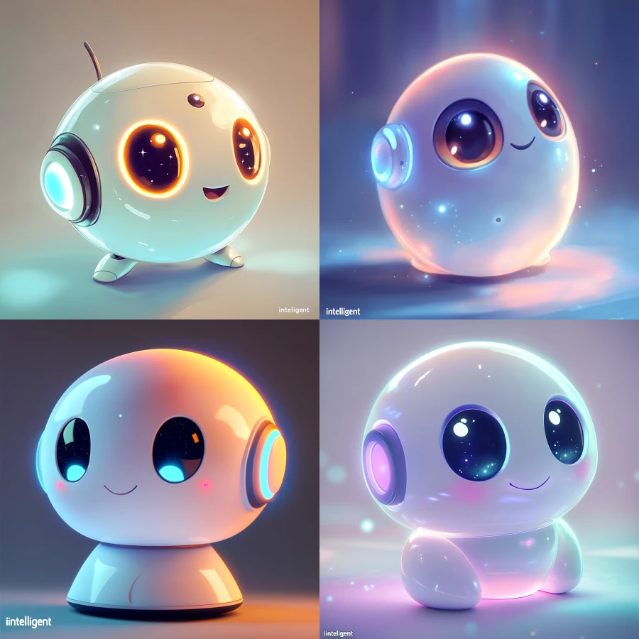 	•	Character Design: Ambi could be a small, glowing orb or a rounded, friendly robot with soft edges, to give a sense of approachability.
	•	Face: A smiling face with large, expressive eyes (maybe a bit oversized for extra cuteness), similar to characters in animated films. The eyes could light up or change colors to reflect different emotions or states (e.g., happiness, focus).
	•	Color Palette: Soft, pastel colors like baby blue, lavender, or mint green, paired with a warm, inviting accent like yellow or pink for highlights.
	•	Accessories: To enhance the cuteness, Ambi could wear tiny headphones, or a floating halo of sparkles or stars, representing its “intelligent” yet magical aura.
	•	Background: A soft gradient or abstract shape that complements the colors of Ambi, maybe with subtle glowing elements to reinforce its energy and helpfulness.