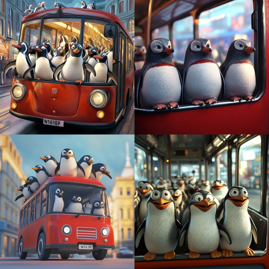 London bus driving penguins around madagascar