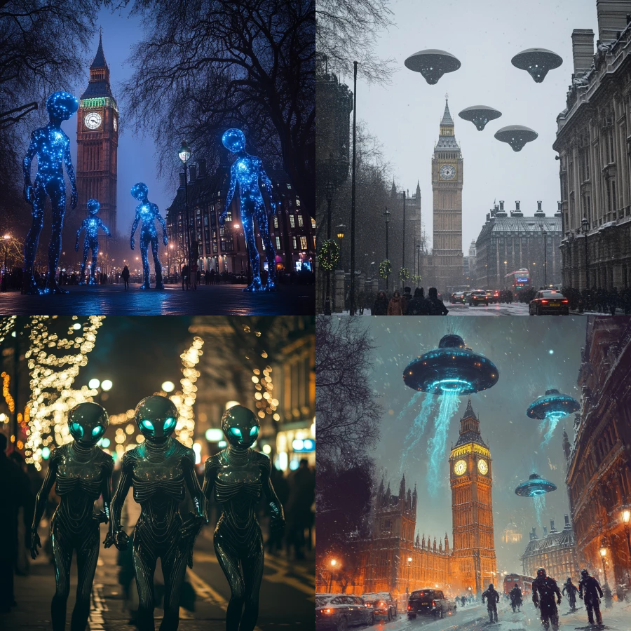 Crazy aliens invade london on christmas day 